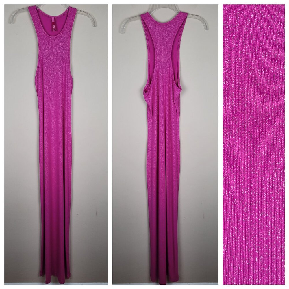 Skims Soft Lounge Shimmer Sleeveless Racerback Maxi Dress Pink Size XL